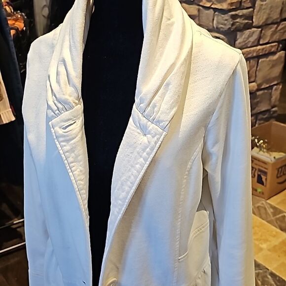 Prana cream color lightweight button front jacket size medium - Picture 2 of 7